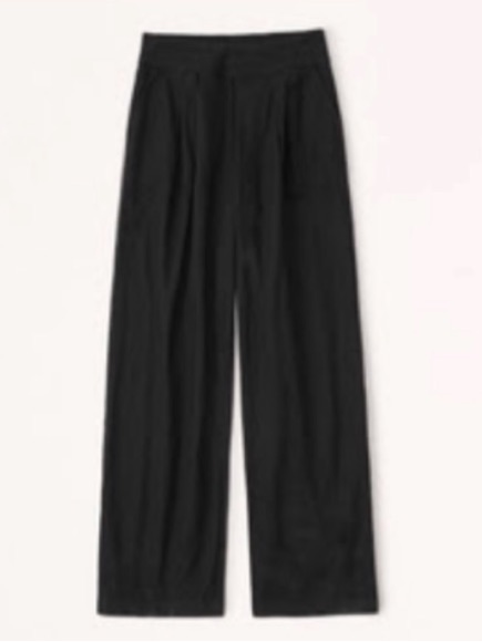 Linen-Blend Ultra Wide-Leg Pant Black Medium Long